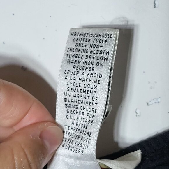 Talbots Womens Black Textured Long Sleeve Shirt Size Medium Stretch Vintage Dark - Picture 6 of 8